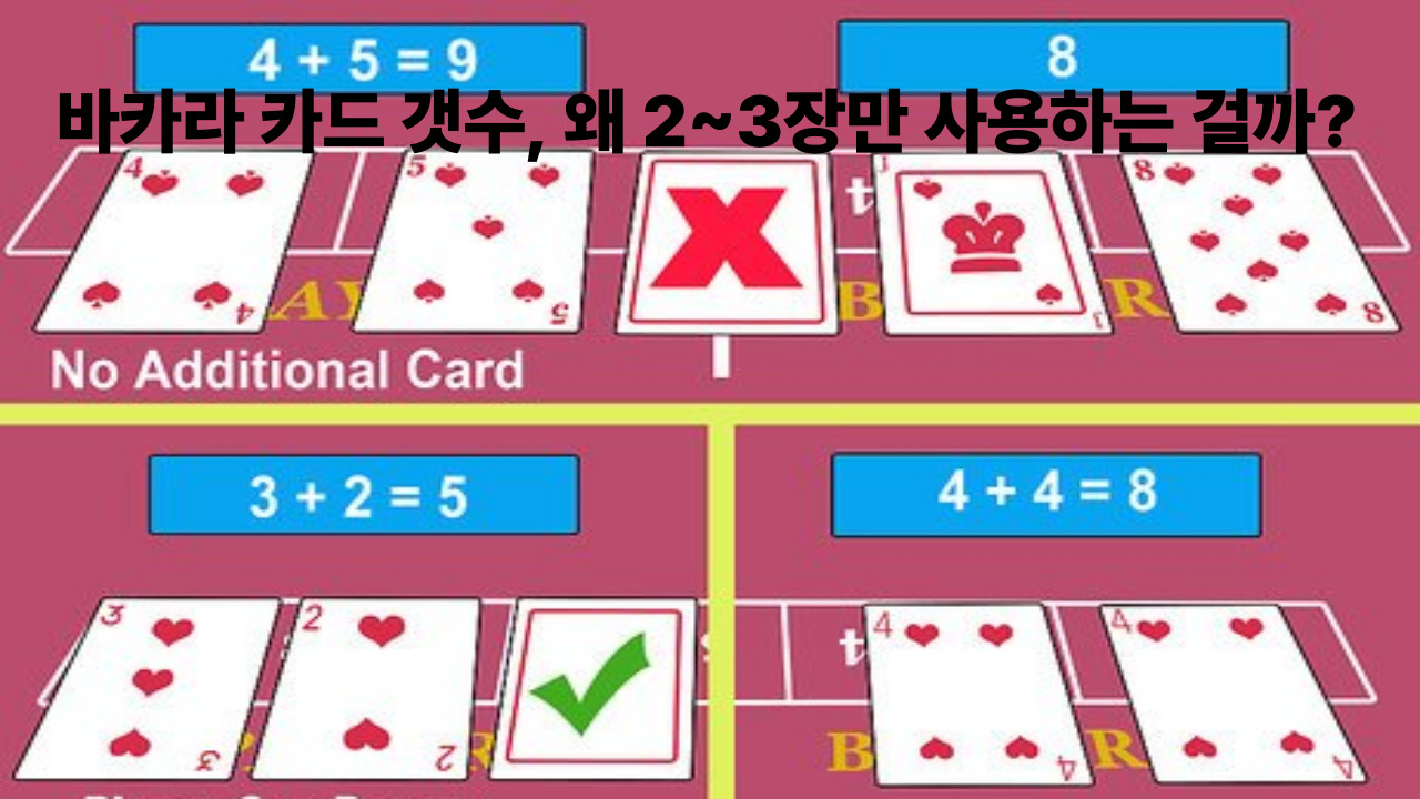 바카라 카드 갯수, 왜 2~3장만 사용하는 걸까?
