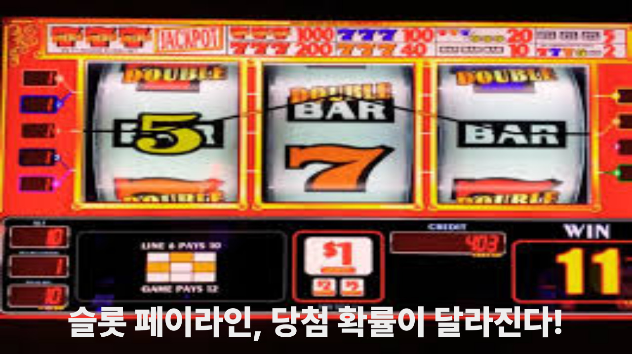 슬롯 페이라인, 당첨 확률이 달라진다!