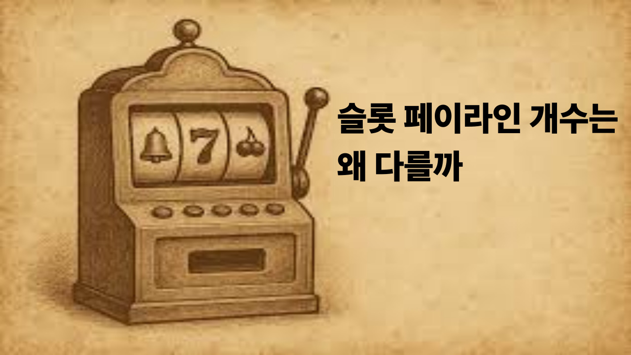 슬롯 페이라인 개수는 왜 다를까