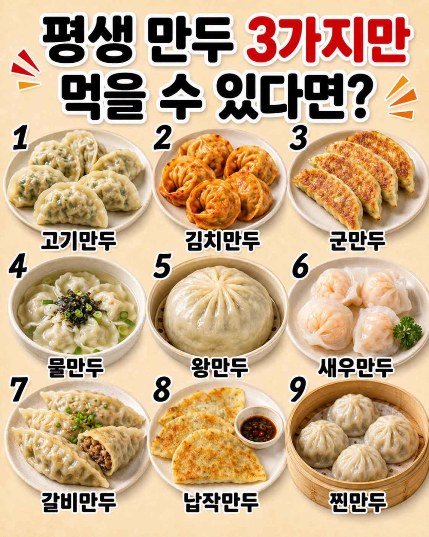 평생-만두-3가지만-먹을-수-있다면